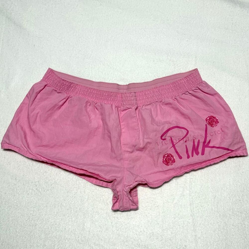 vintage y2k victoria’s secret PINK hot pink mini micro lounge sleep shorts